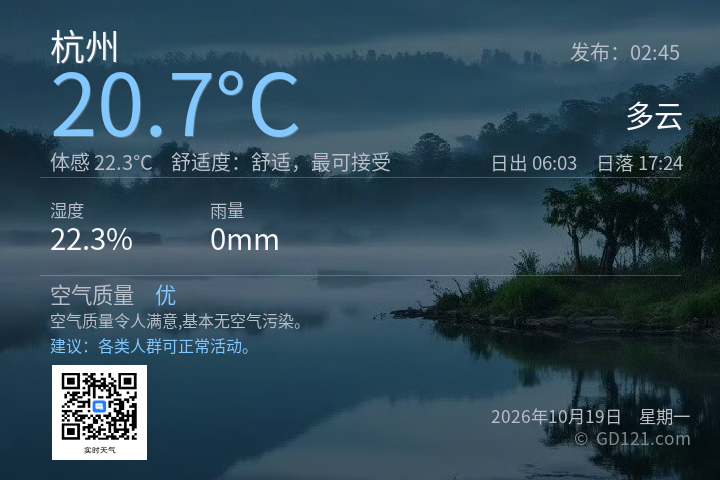 杭州天气预报图片